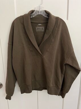 P.INT Oversized Sweatshirt Womens XS/S Olive Green Lounge Pullover Minimalist